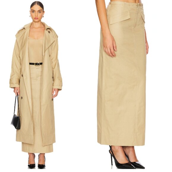 LPA Revolve Clara Maxi Skirt in Army Green Small - Picture 15 of 15